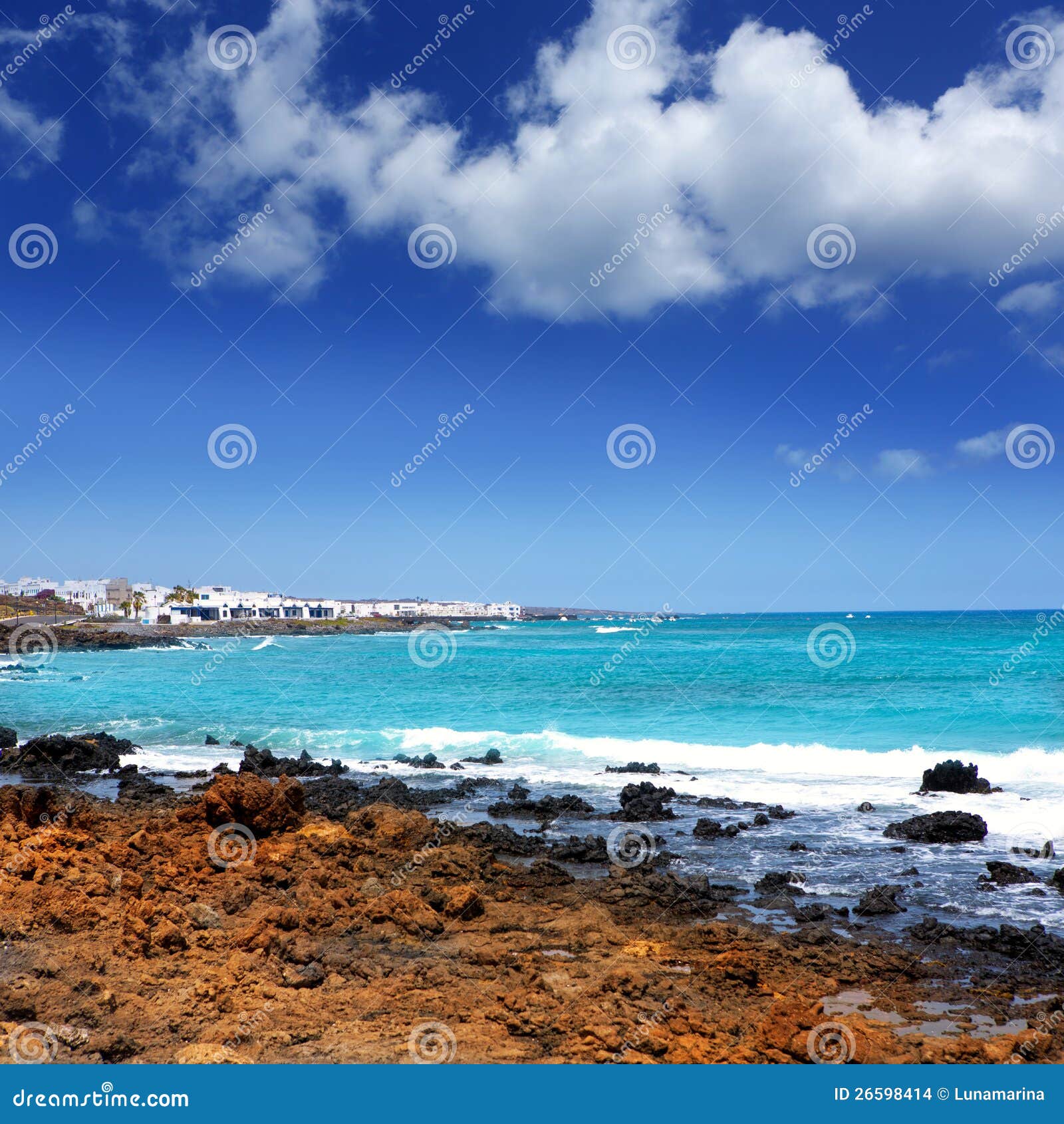 lanzarote punta mujeres volcanic beach in canaries