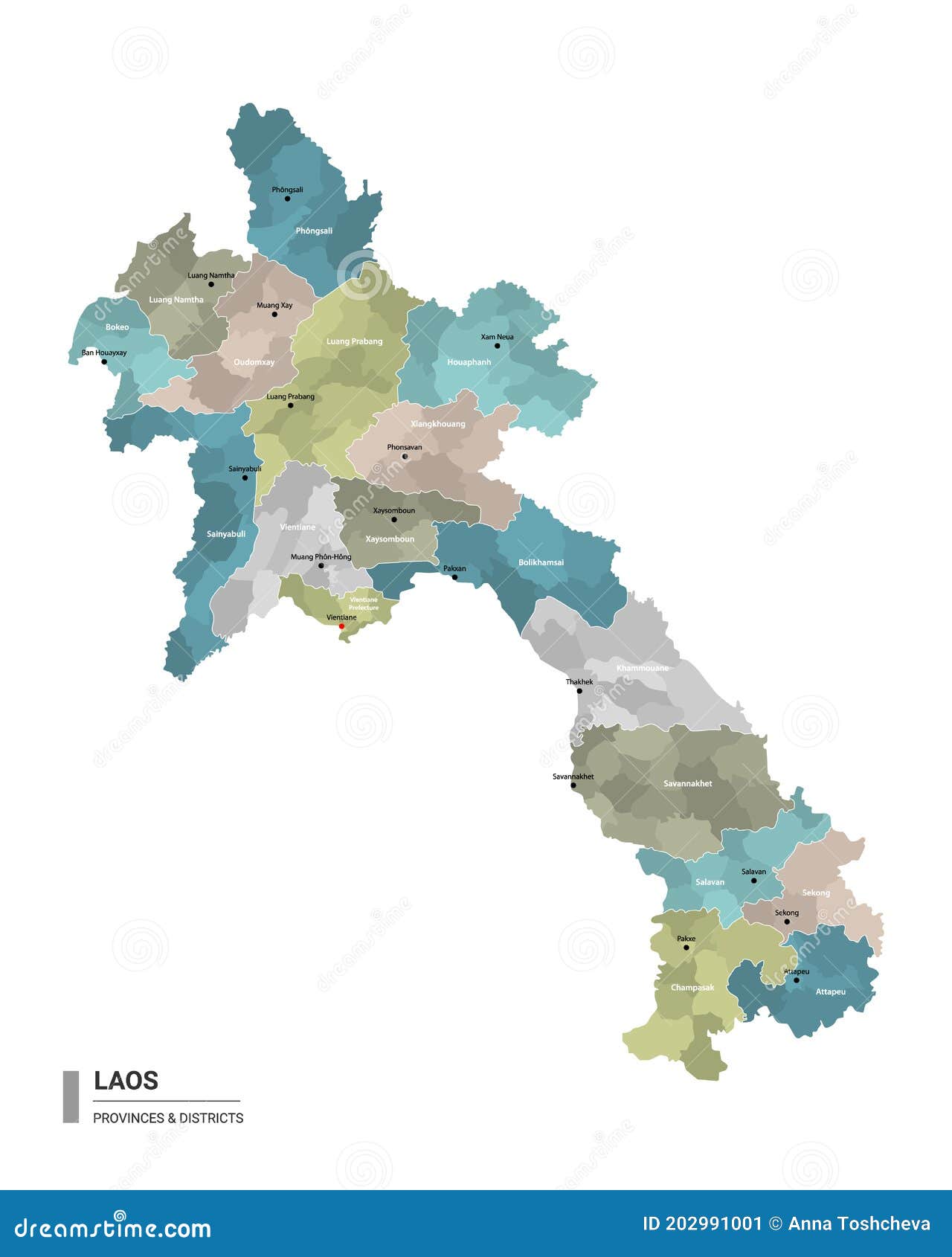 Armenia higt detailed map with subdivisions Vector Image