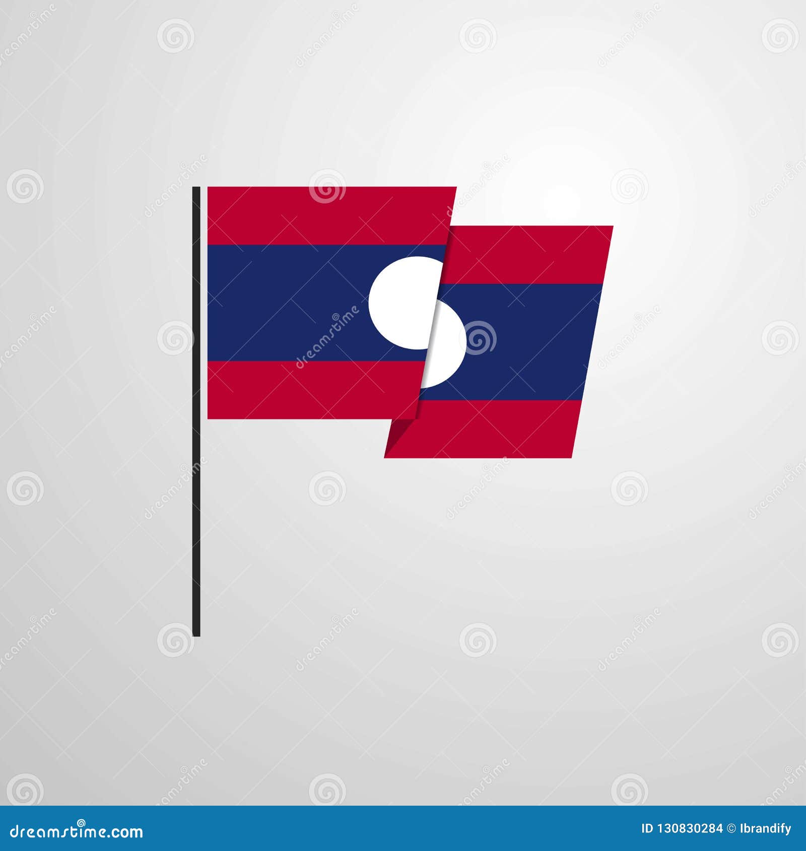laos waving flag   background