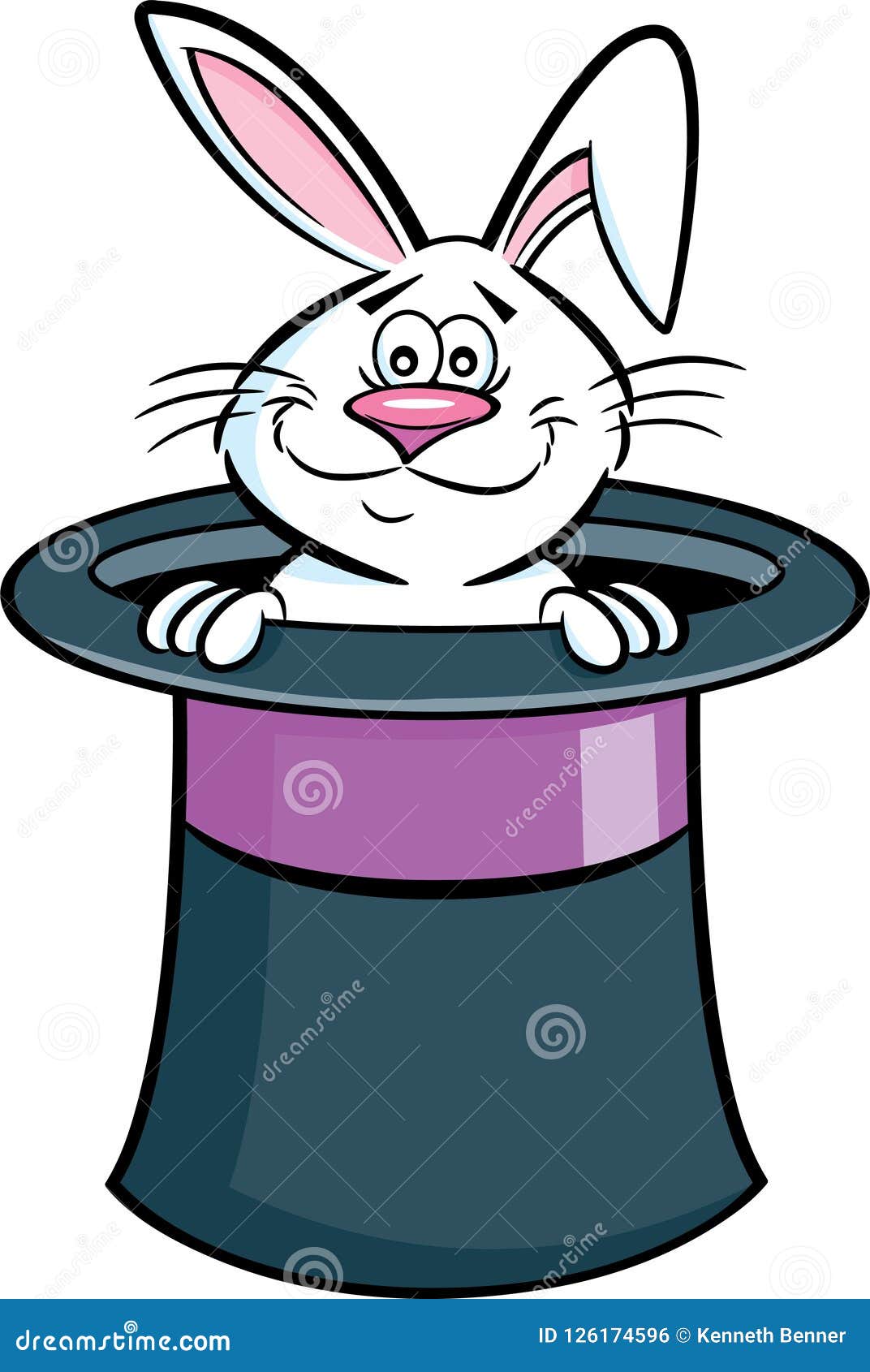 Le Lapin Saute Du Chapeau Haut De Forme Du Magicien. Illustration Pour  Cirque, Lapin De Bande Dessinée, Carte Surprise, Félicitations, Bannière  Pour Pâques. Clip Art Libres De Droits, Svg, Vecteurs Et Illustration.