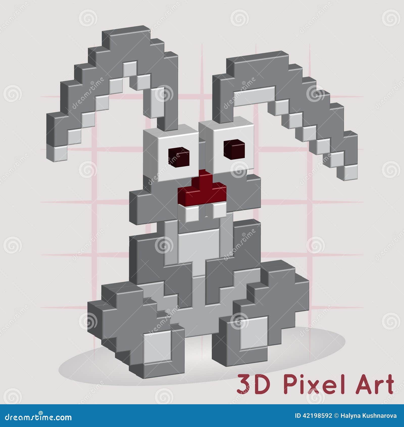 Lapin De Dessin Animé Art Du Pixel 3d Illustration De