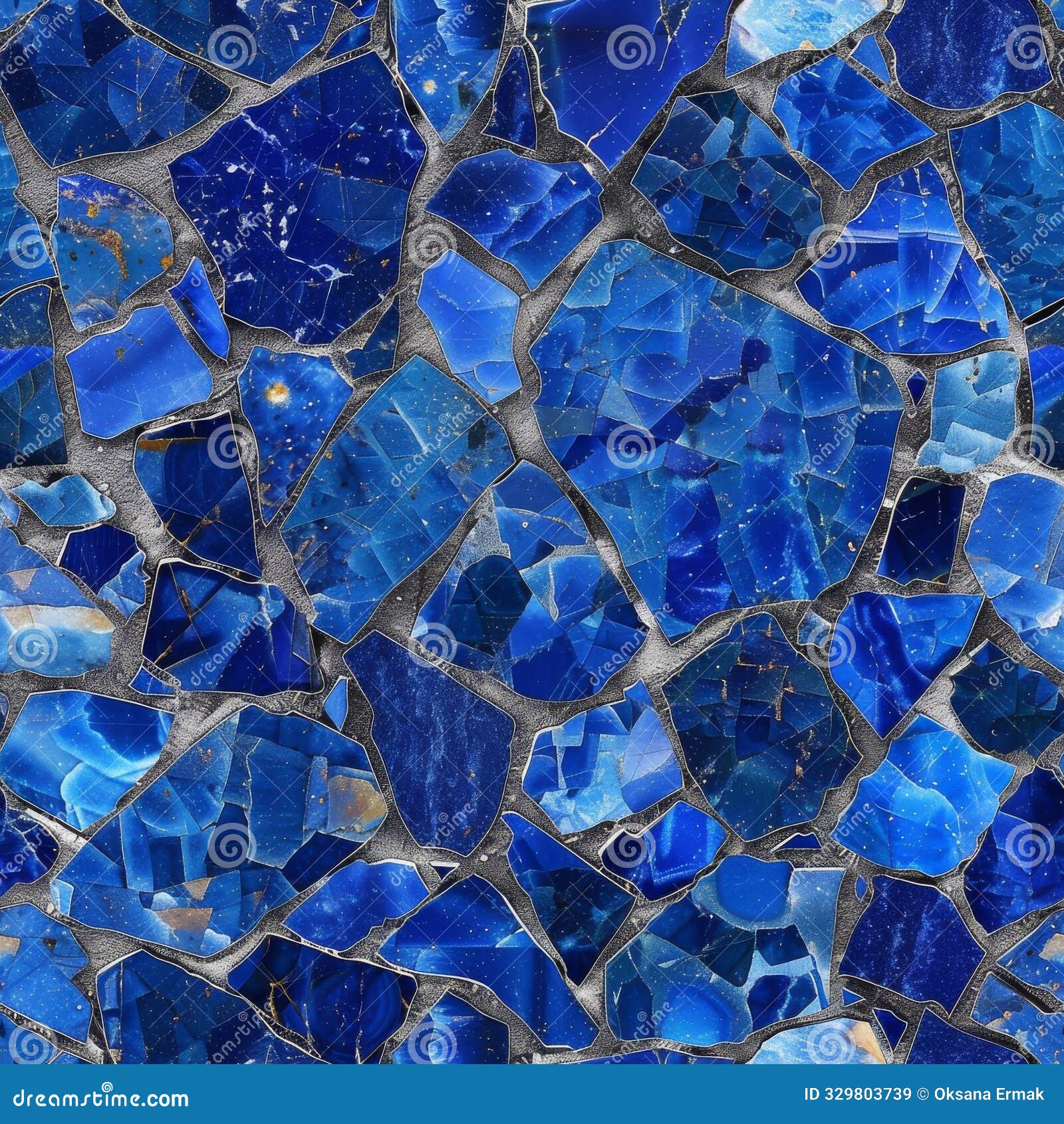 lapis lazuli seamless pattern, blue stone endless background, lazure gem slice tile, dark blue crystal