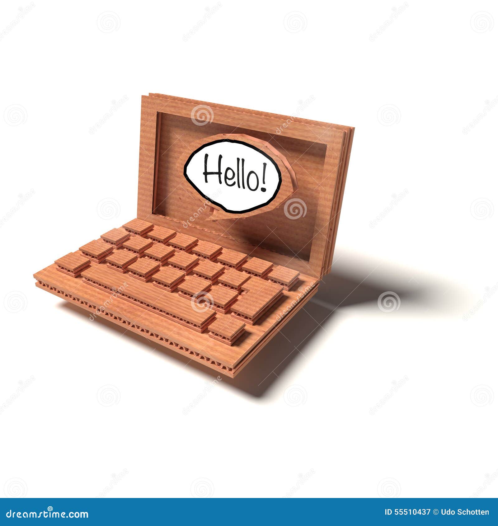 Laptop As A Cardboard Model Stock Illustration ...