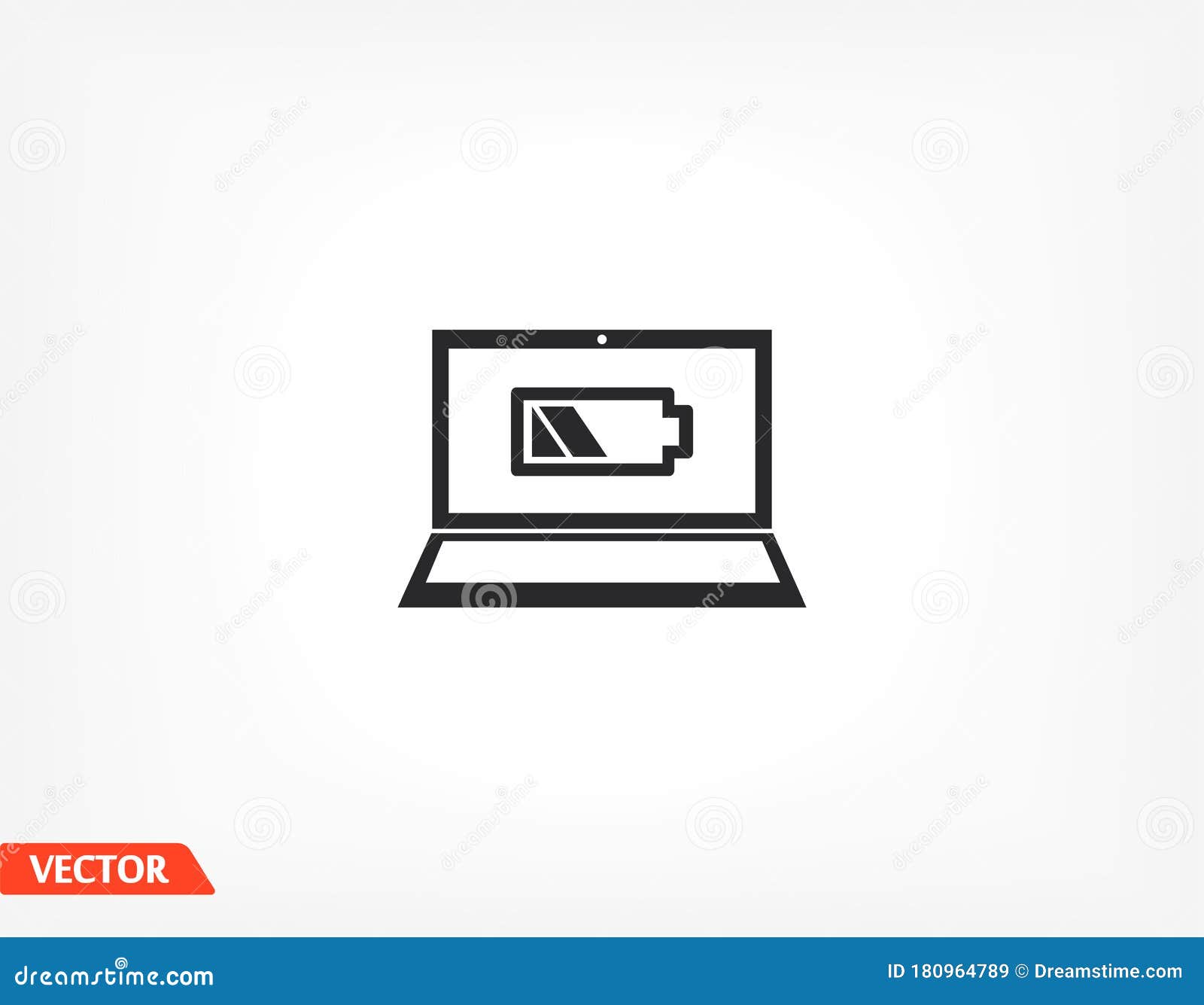 Laptop Battery Vector Icon . Lorem Ipsum Flat Design Stock Illustration
