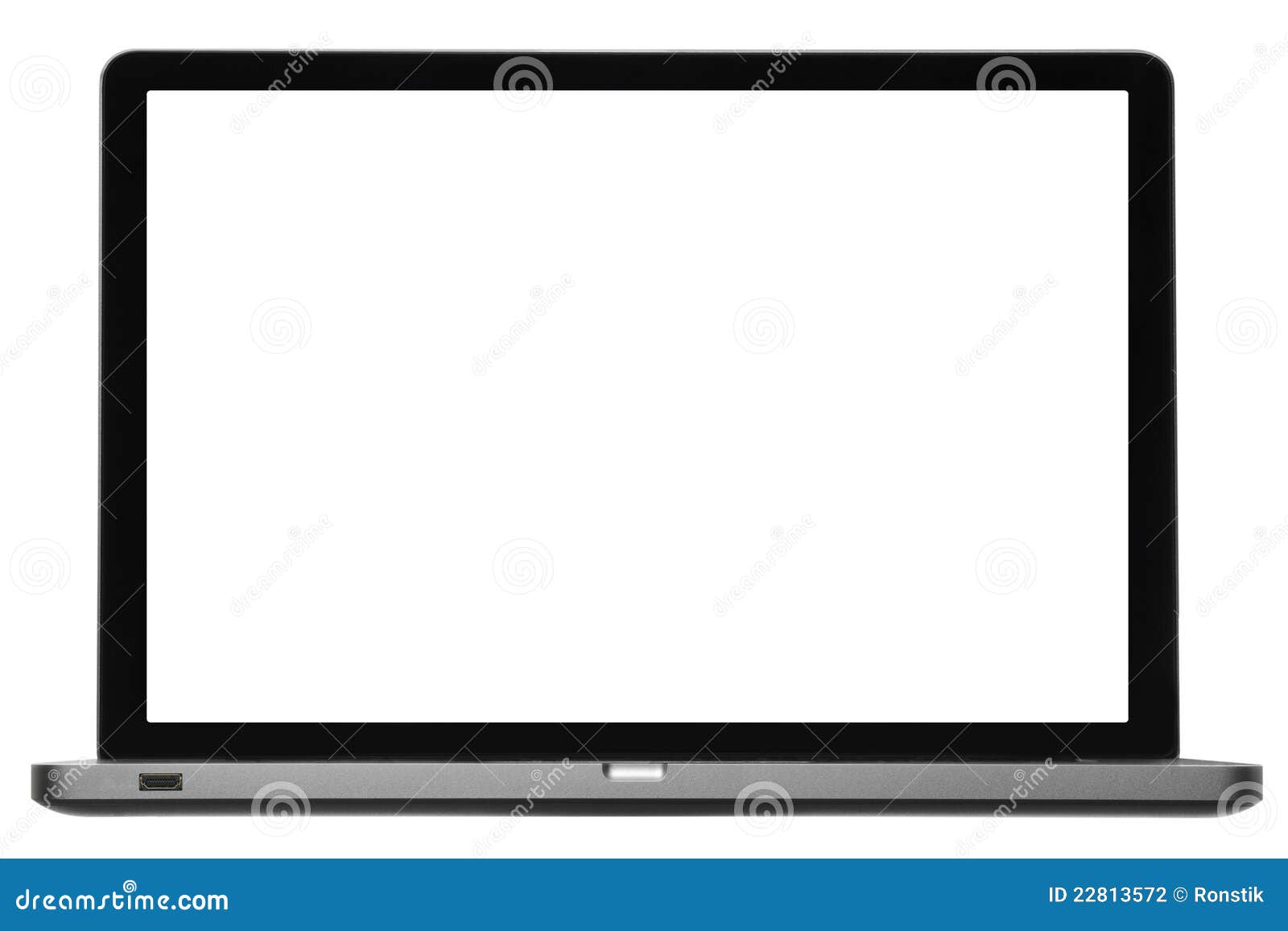 Laptop with blank monitor stock photo. Image of modern 22813572