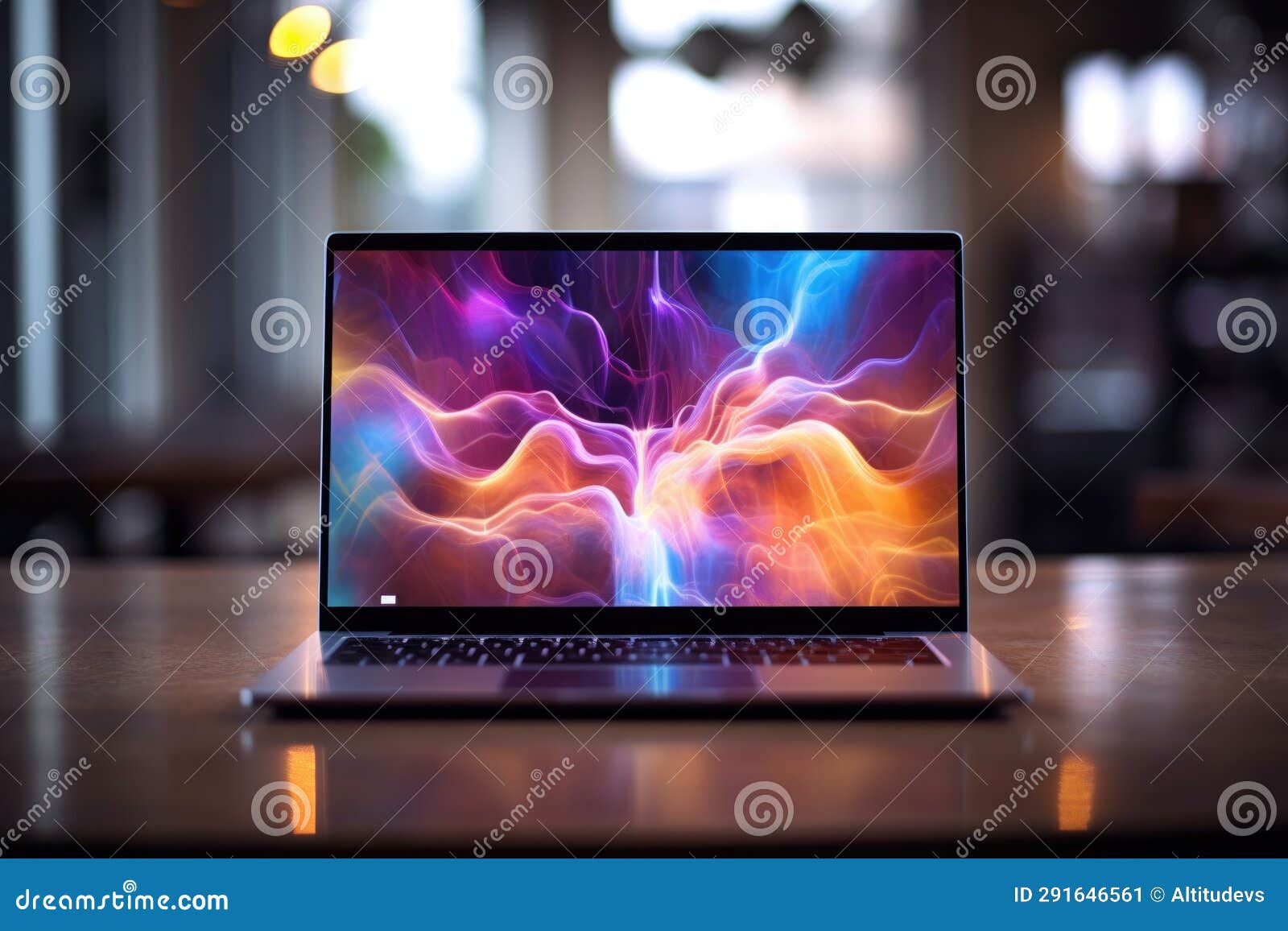 A Laptop with a Blurred, Uncluttered Background Stock Image Image of