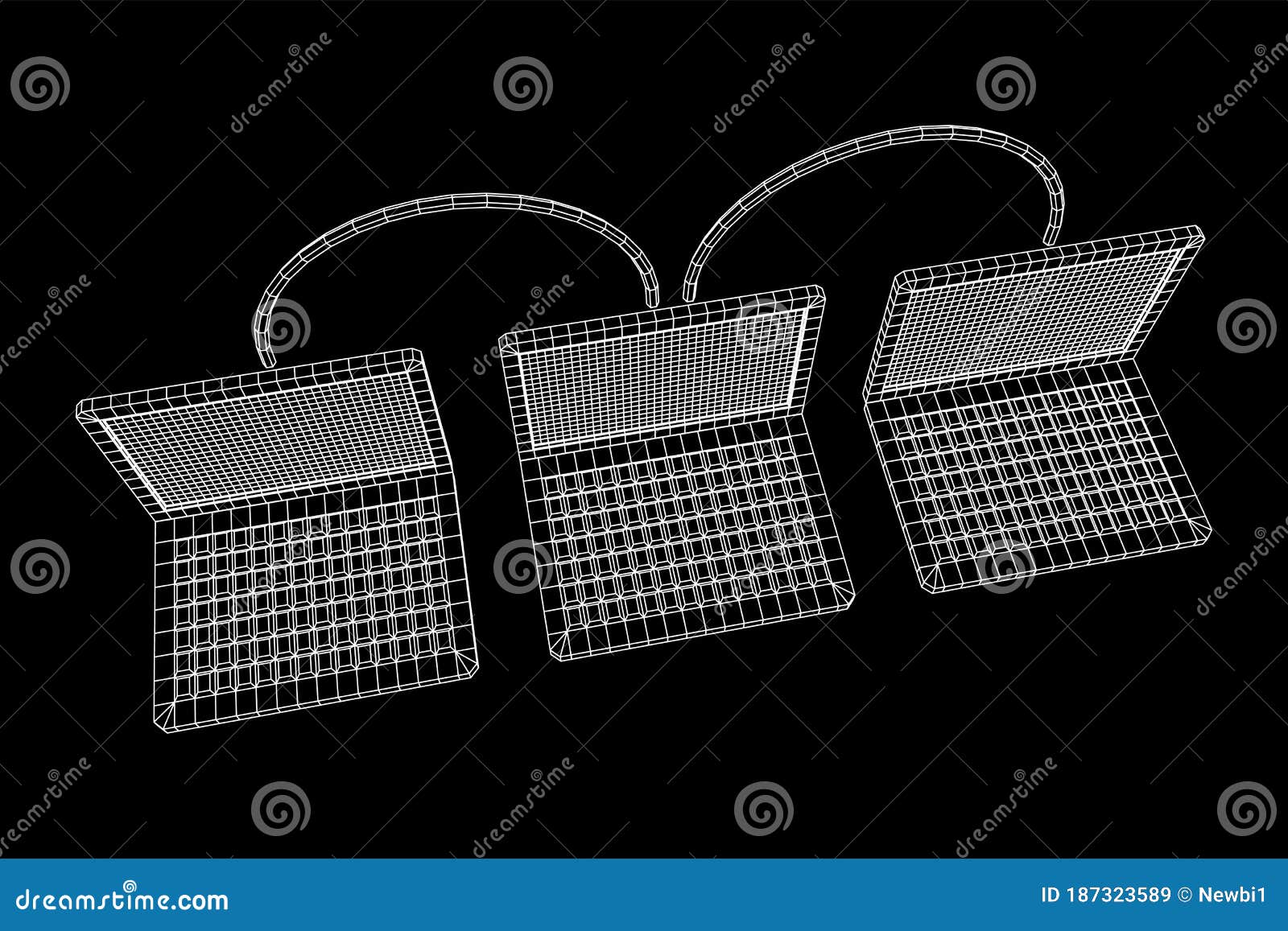 laptop chain. blockchain big data flow information.