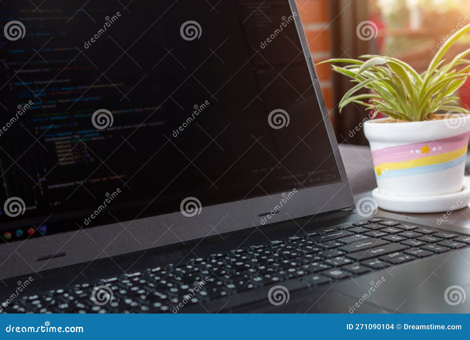 Laptop Coding for the Profession of a Developer Stock Photo - Image of ...