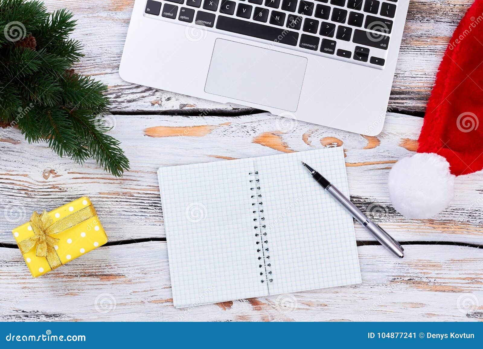 Laptop Computer with Christmas Decorations. Stock Image Image of keyboard, 104877241