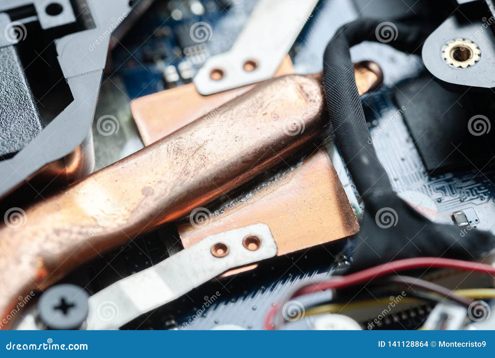 Laptop Computer Cooling System Element. Radiator at Microchip Stock