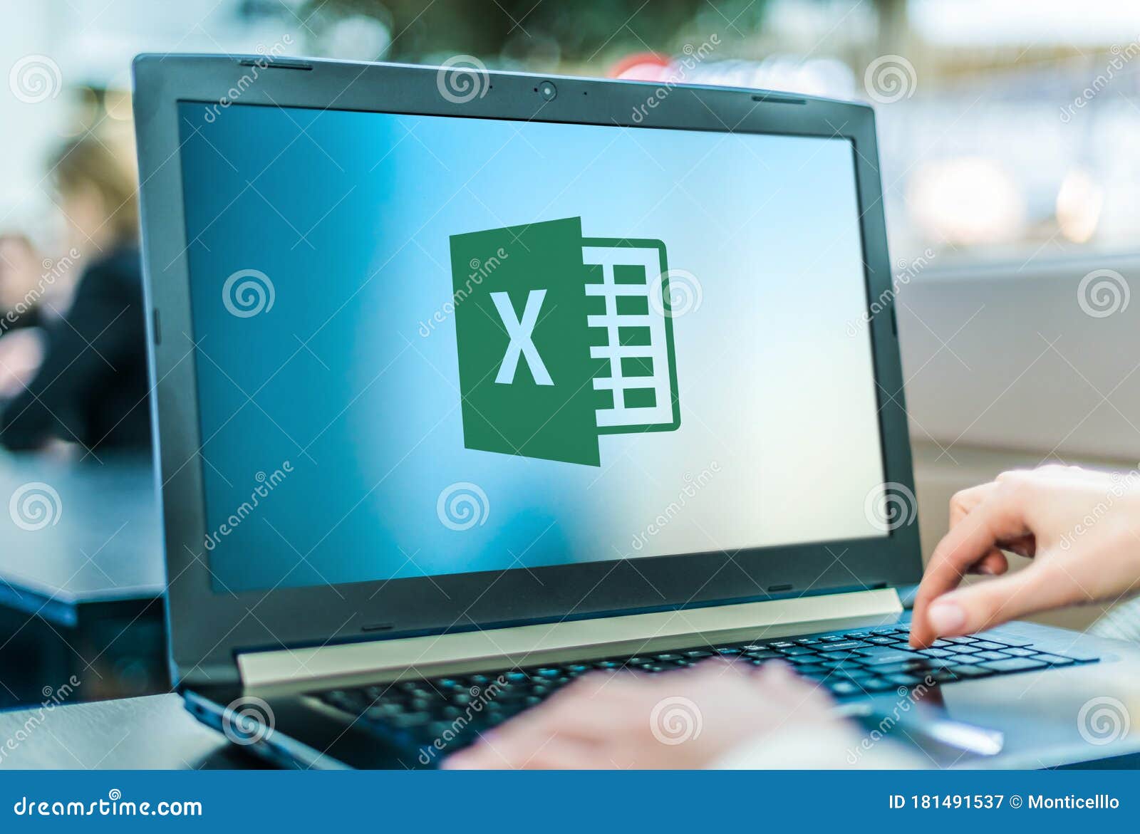 Laptop Computer Displaying Logo of Microsoft Excel Editorial
