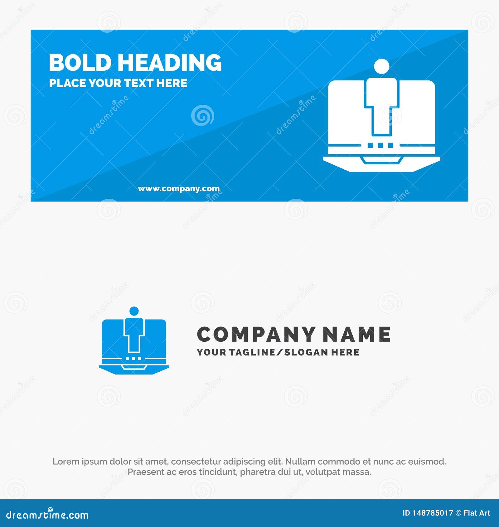 Laptop, Computer, Hardware, Service SOlid Icon Website Banner And Business Logo Template Stock ...