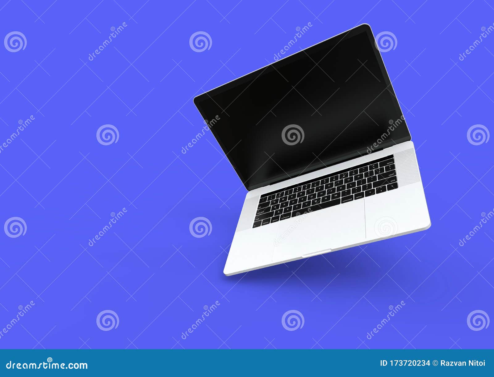 laptop computer, macbook pro style, colorful background