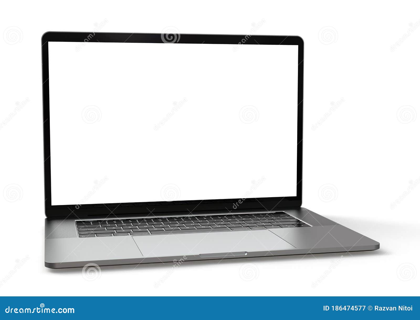 laptop computer macbook pro style, with blank screen on white background, for mockup