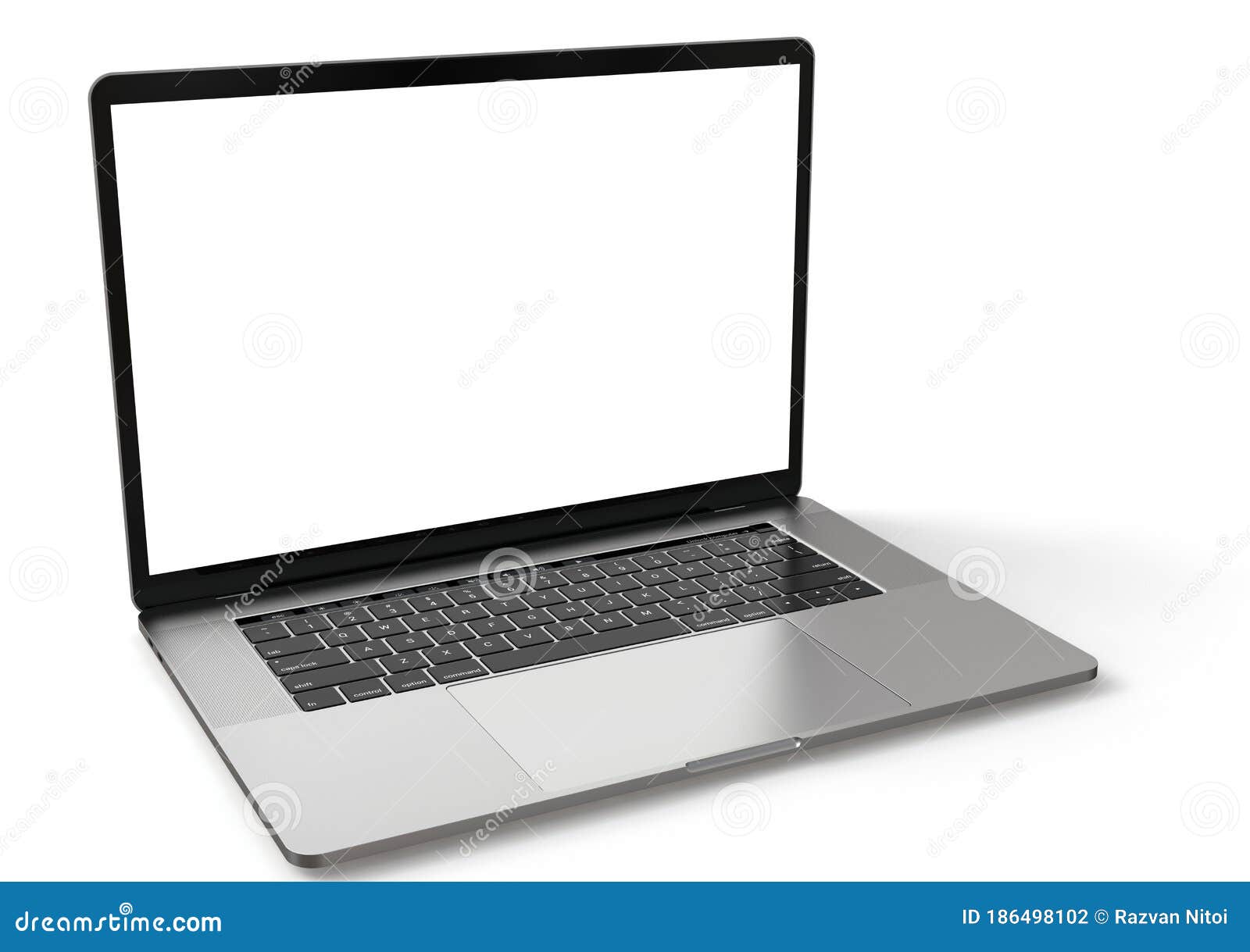 laptop computer macbook pro style, with blank screen on white background, for mockup