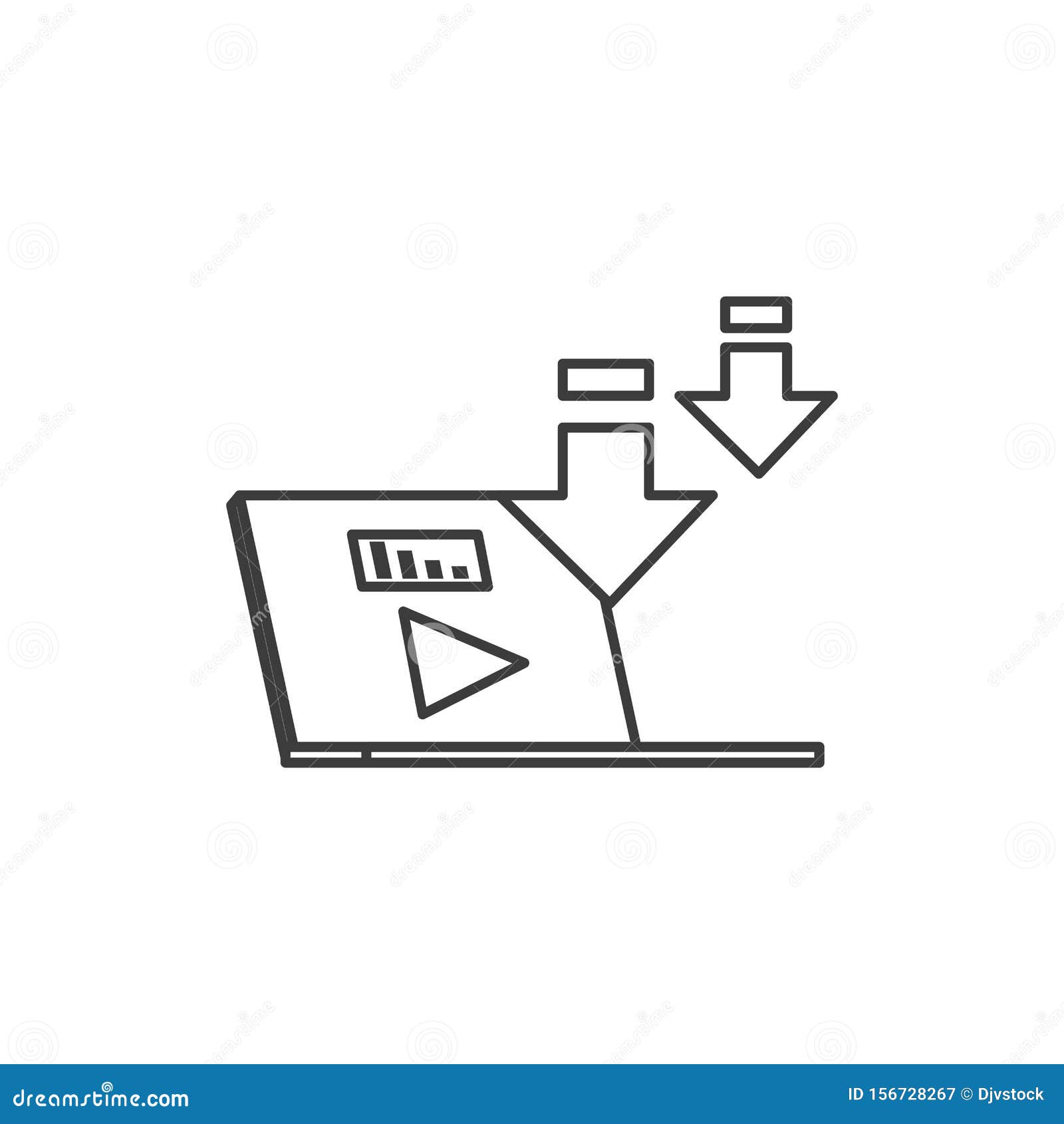 Laptop Computer with Media Player Technology Stock Illustration