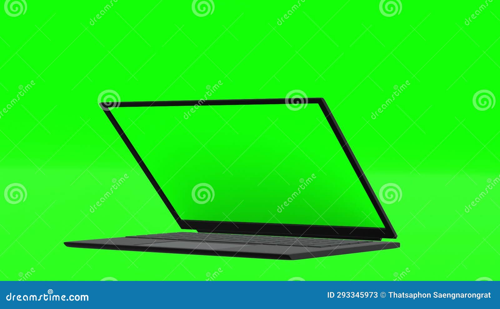 Laptop Computer Notebook Open and Show Green Screen, Application Promotion Present Stock Video
