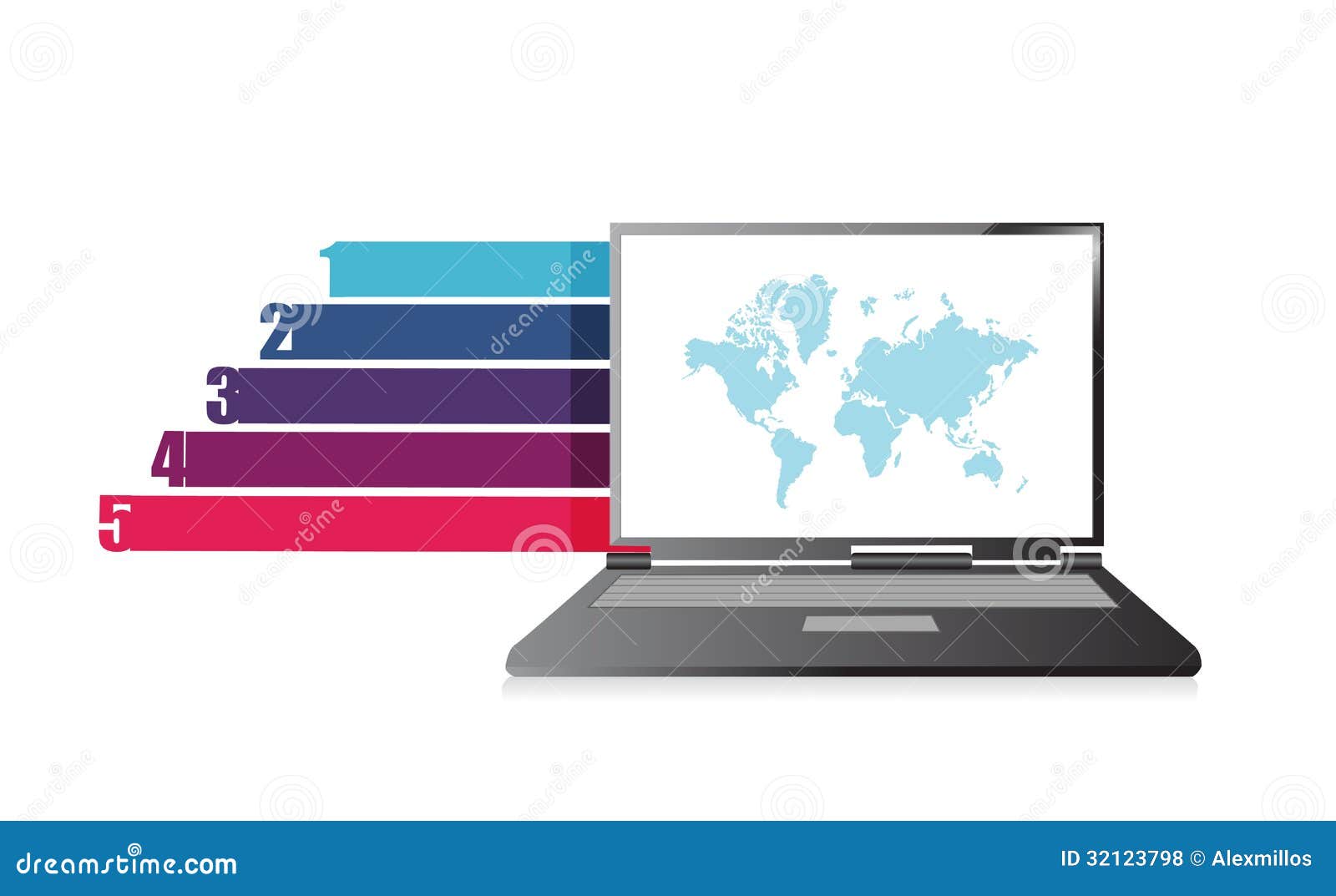 Laptop Design Business Graph Banners Template Stock Illustration