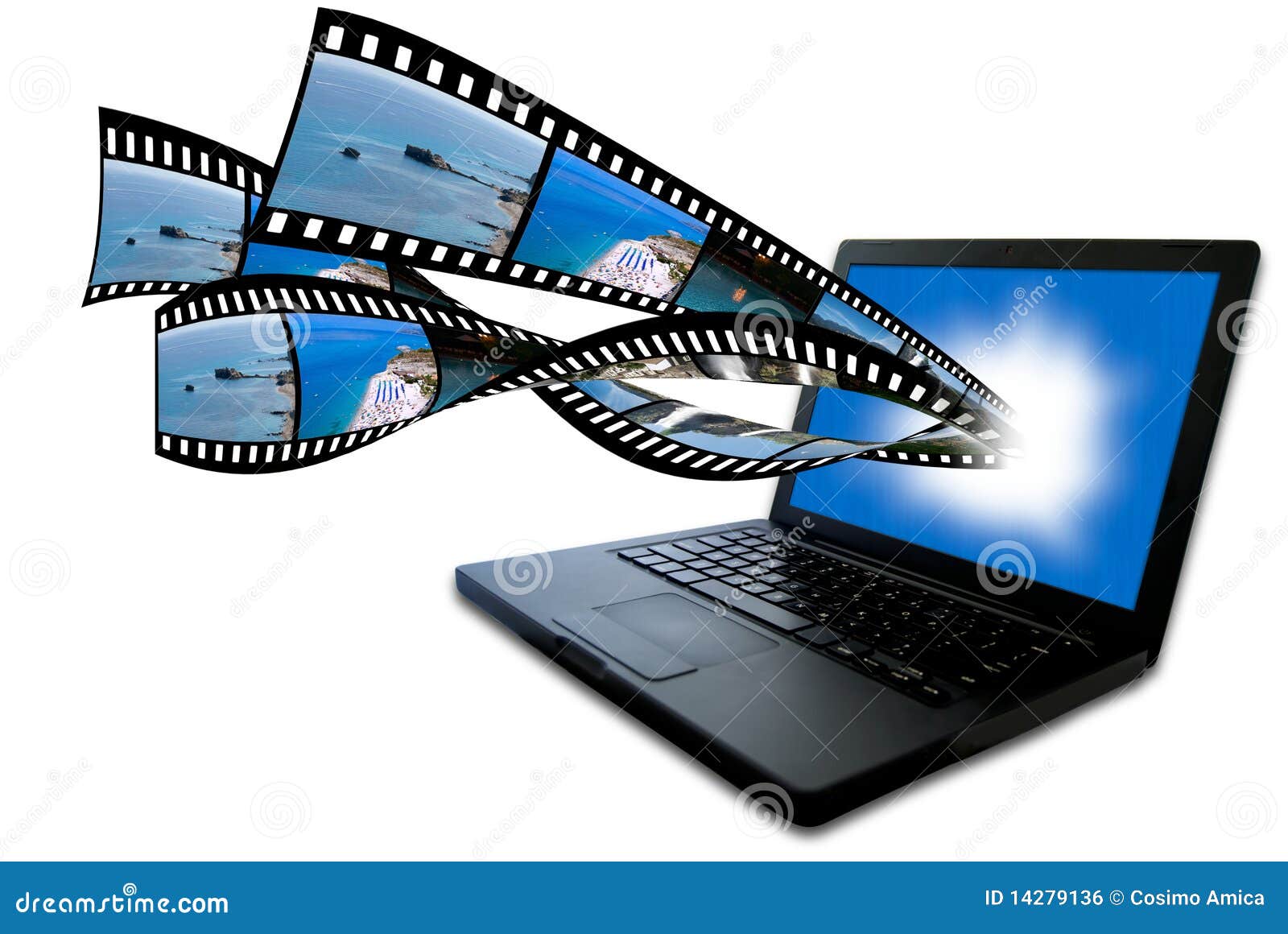 laptop with filmstrip