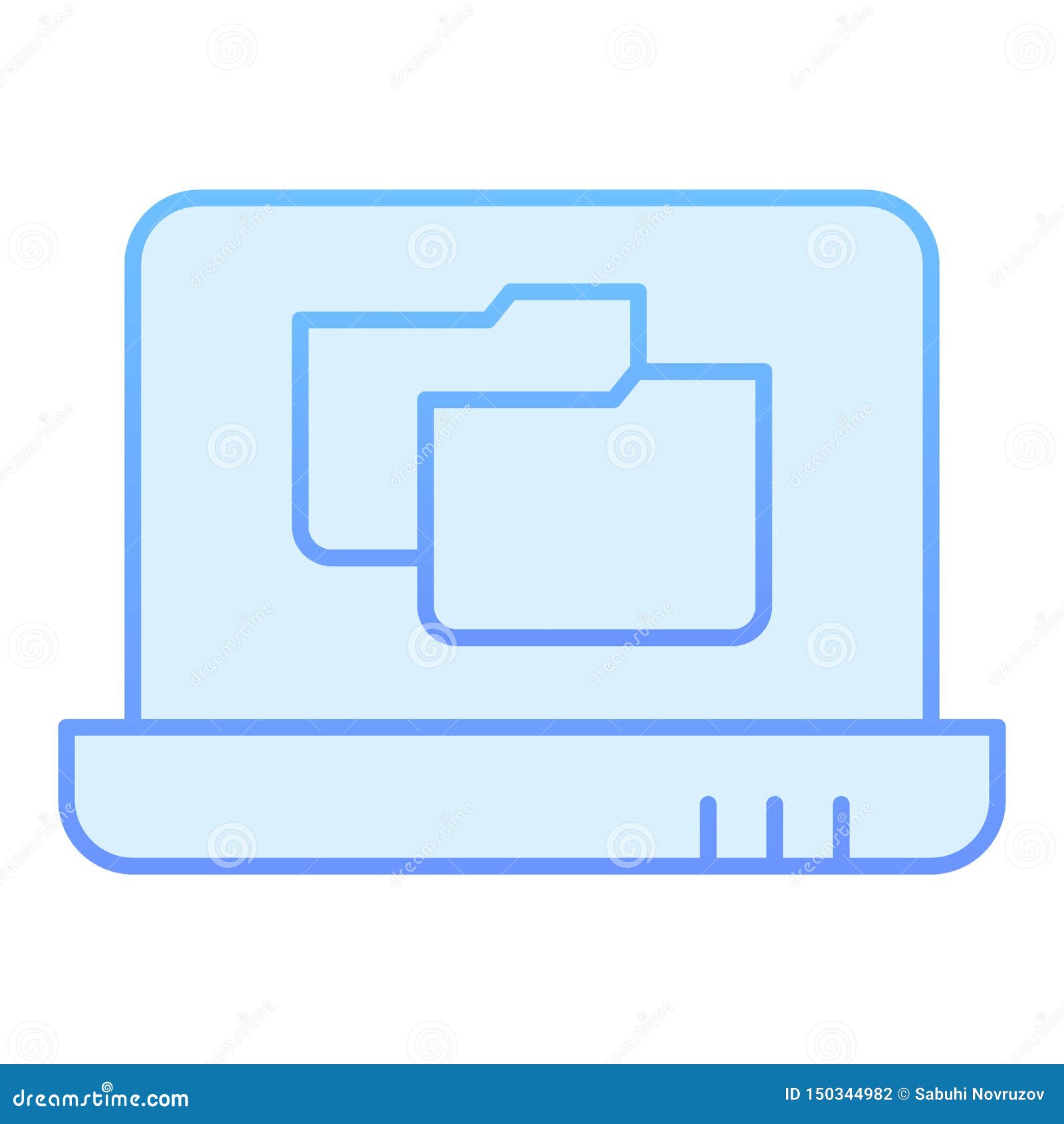 Laptop Folder Flat Icon. Folder on Notebook Blue Icons in Trendy Flat Style. Computer Folder Gradient Style Design Stock Vector - Illustration of silhouette, design: 150344982