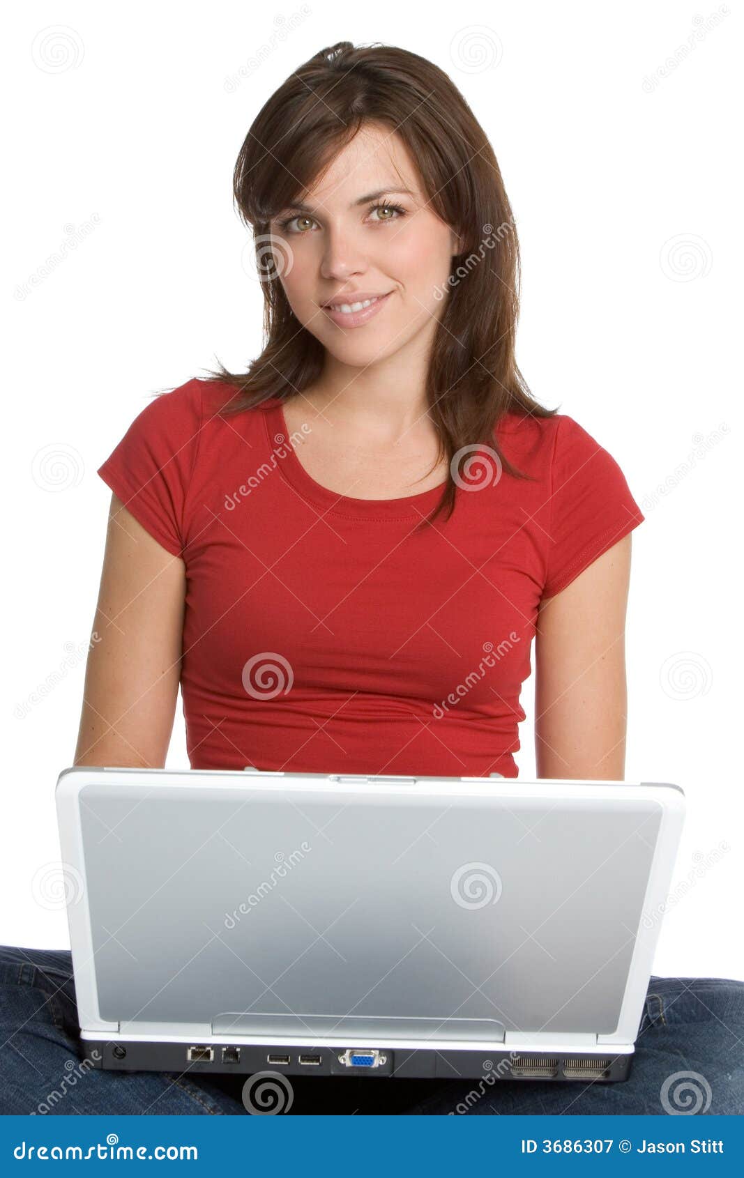 Laptop Girl stock image. Image of laptop, typing, person 3686307