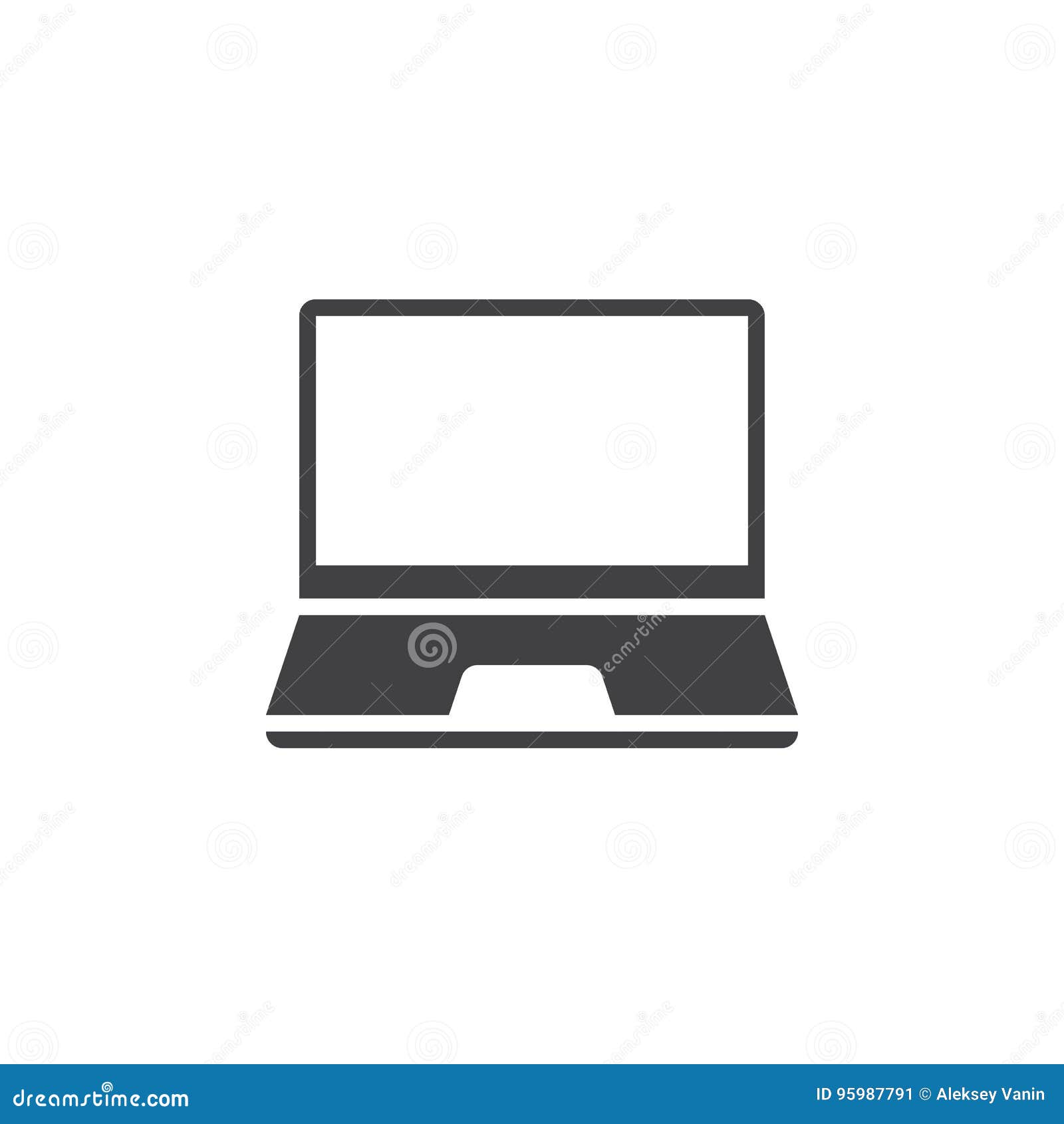 laptop icon , mobile computer solid logo, pictogram  on white, pixel perfect 