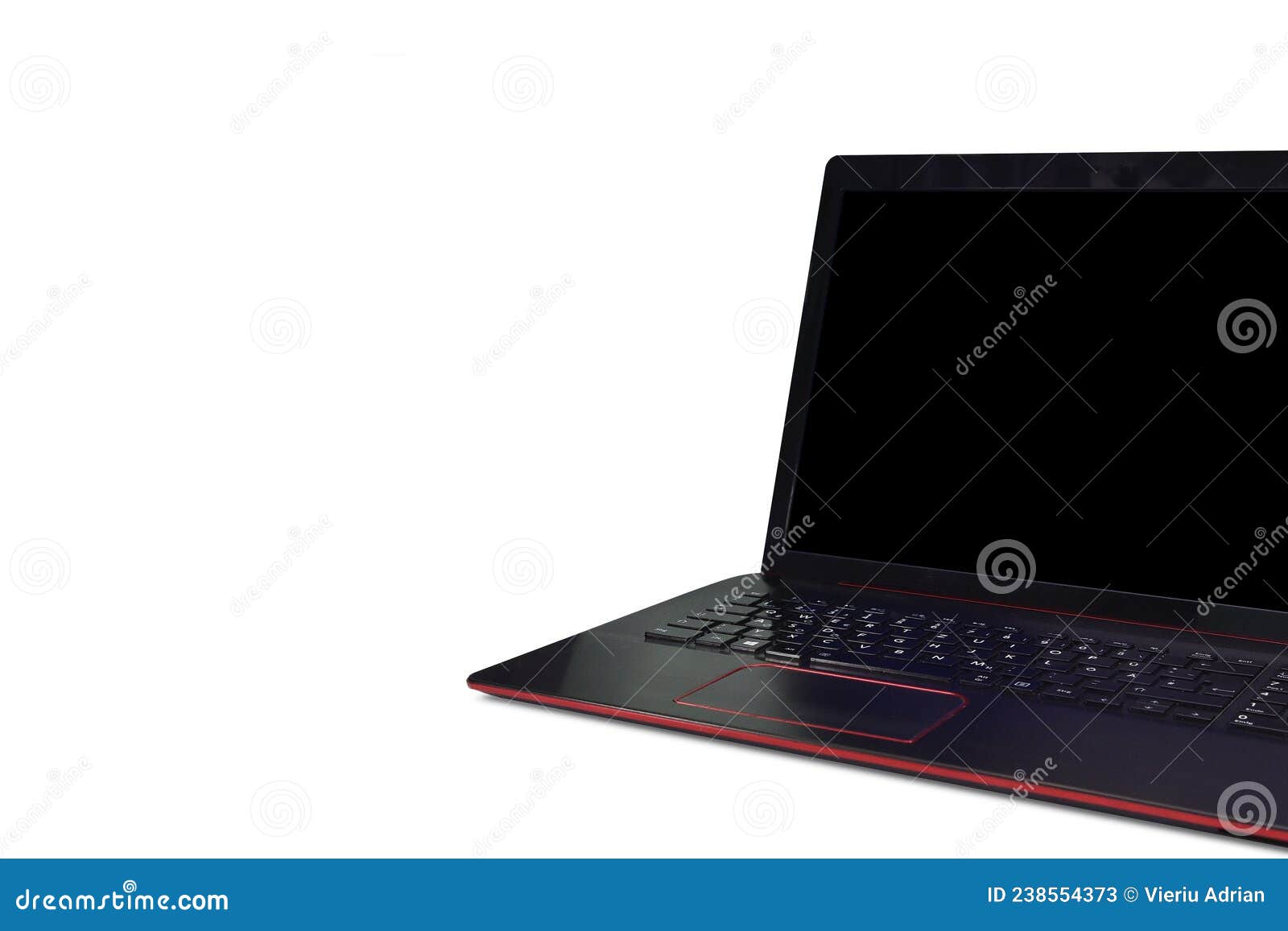 Laptop Isolated Black Screen Stock Image Image of object