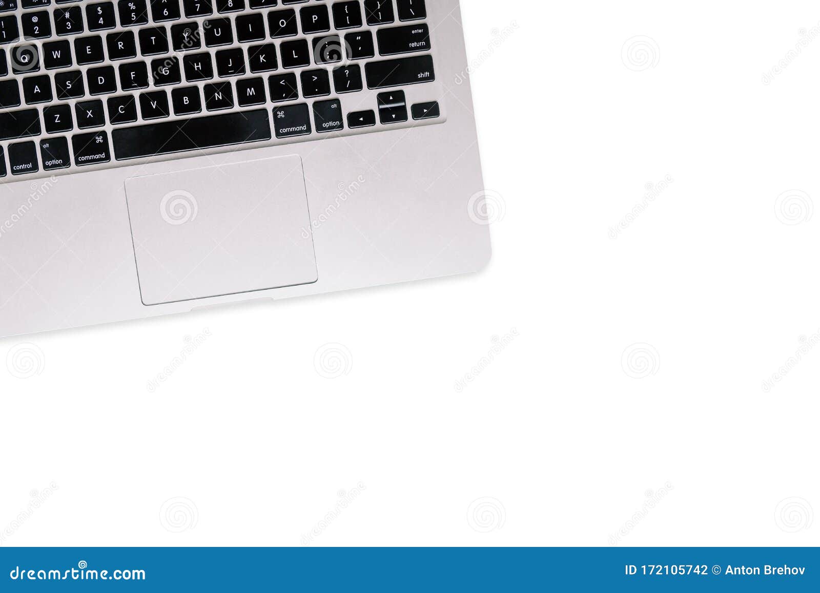 Laptop Keyboard on a White Background. Template for Design Stock Photo