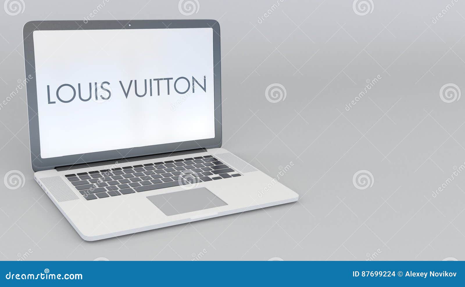 Laptop with Louis Vuitton Logo on the Screen. Modern Workplace Conceptual  Editorial 3D Rendering Editorial Photography - Illustration of online,  brand: 88664352