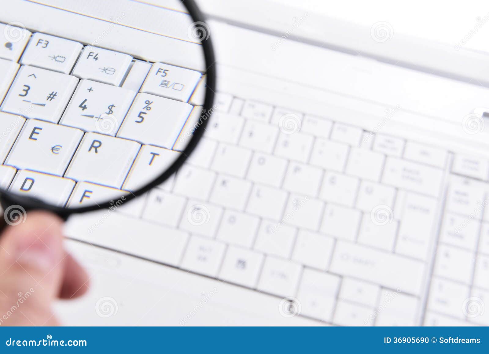 Laptop Magnifying Glass stock photo. Image of file, glass 36905690