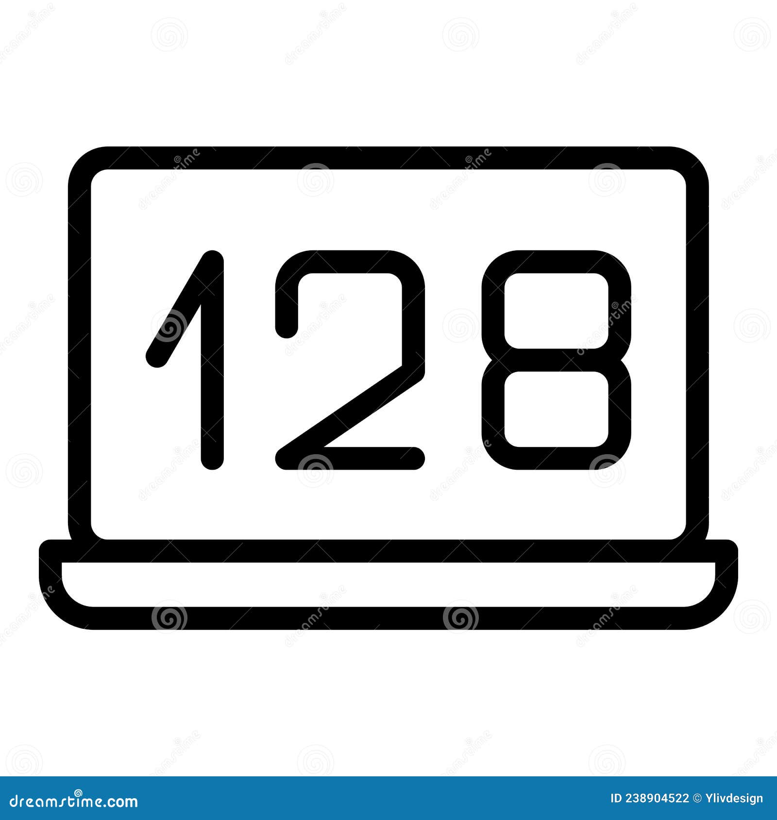 Laptop Memory Icon Outline Vector. Data Mobile Stock Illustration