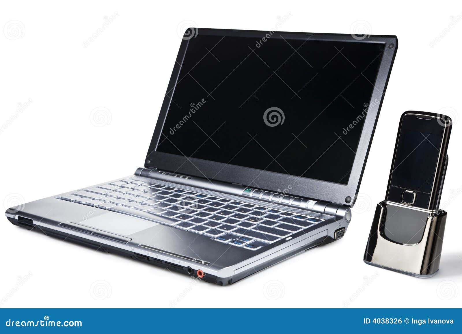 Laptop and mobile phone stock photo. Image of object, phone 4038326