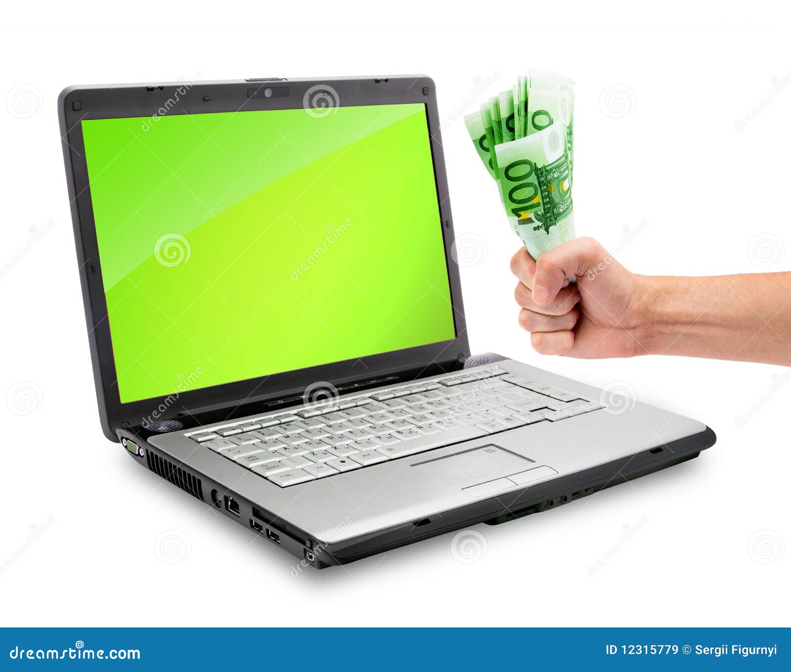 Laptop and money stock image. Image of activity, finance - 12315779