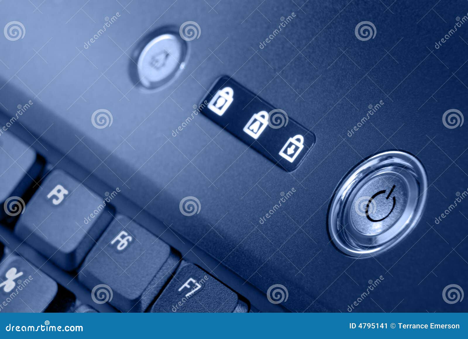 Laptop-Netzschalter Und Anzeigelampen Stockbild - Bild von internet, ikone:  4795141