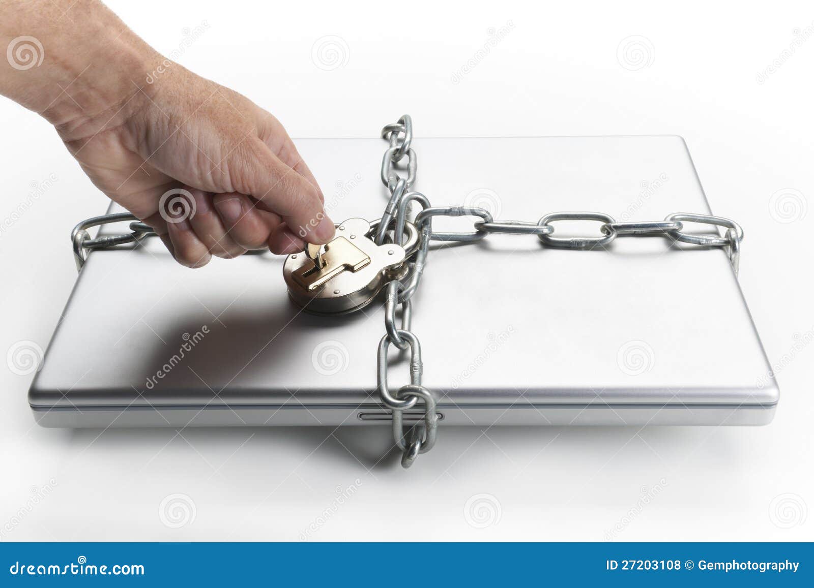 Laptop and padlock stock photo. Image of unlock, strong 27203108