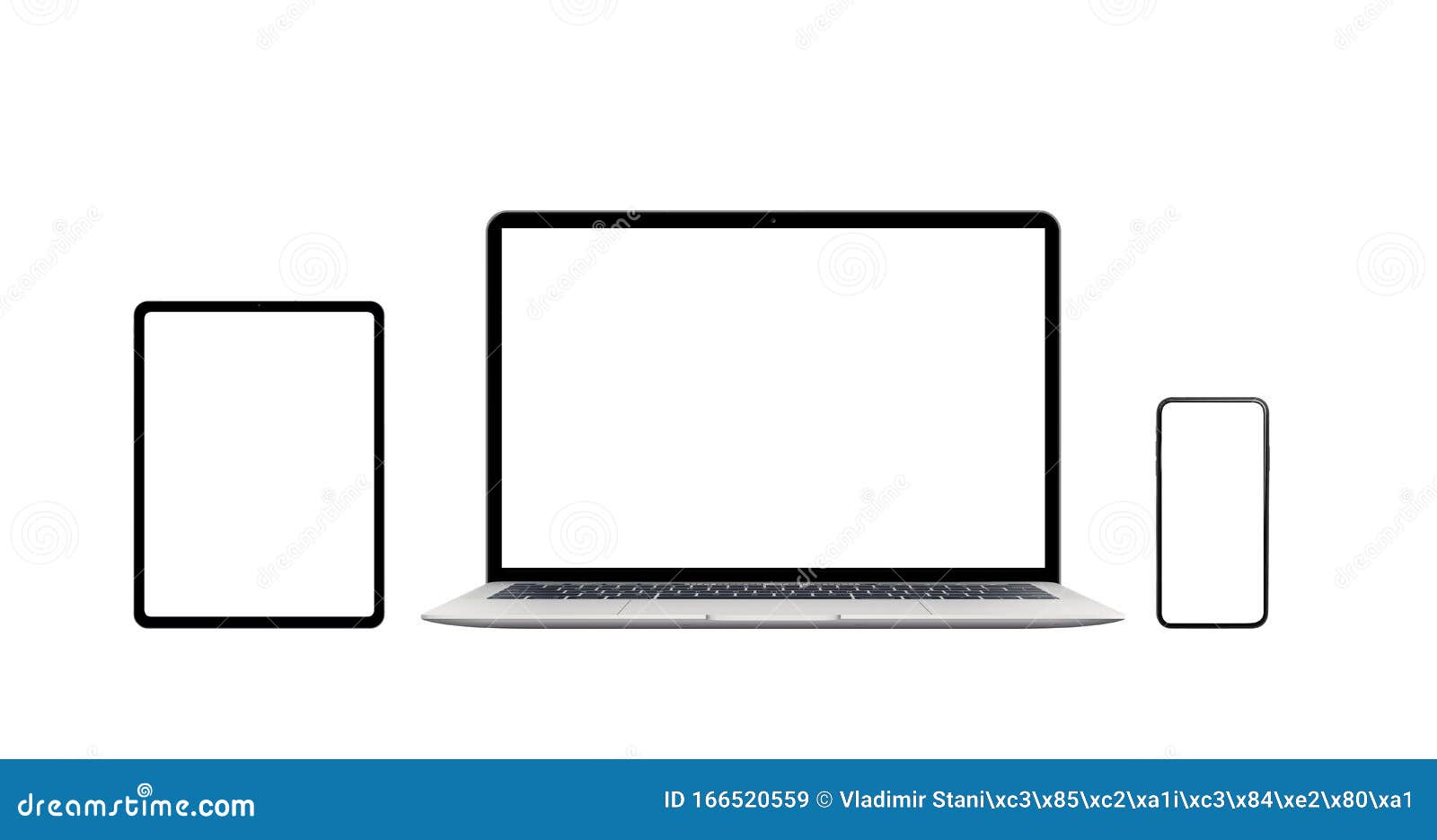 laptop, phone and tablet . modern devices with thin edges
