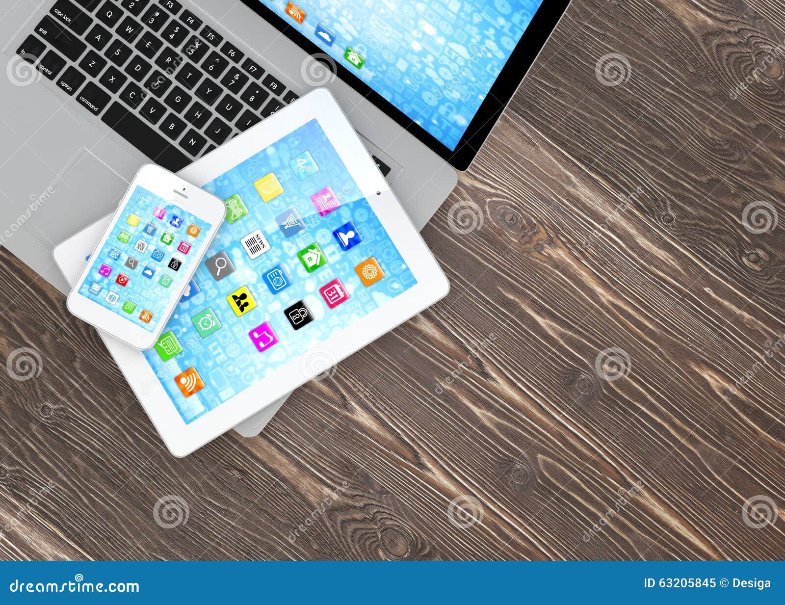 Laptop, Phone and Tablet Pc Stock Image Image of background, icon
