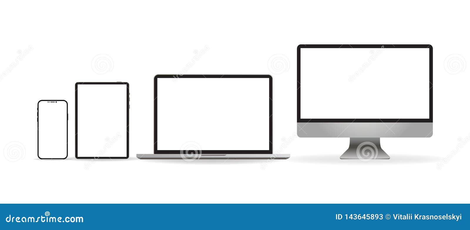 laptop realistic. device in mockup style. set realistic  devices on a white background. 