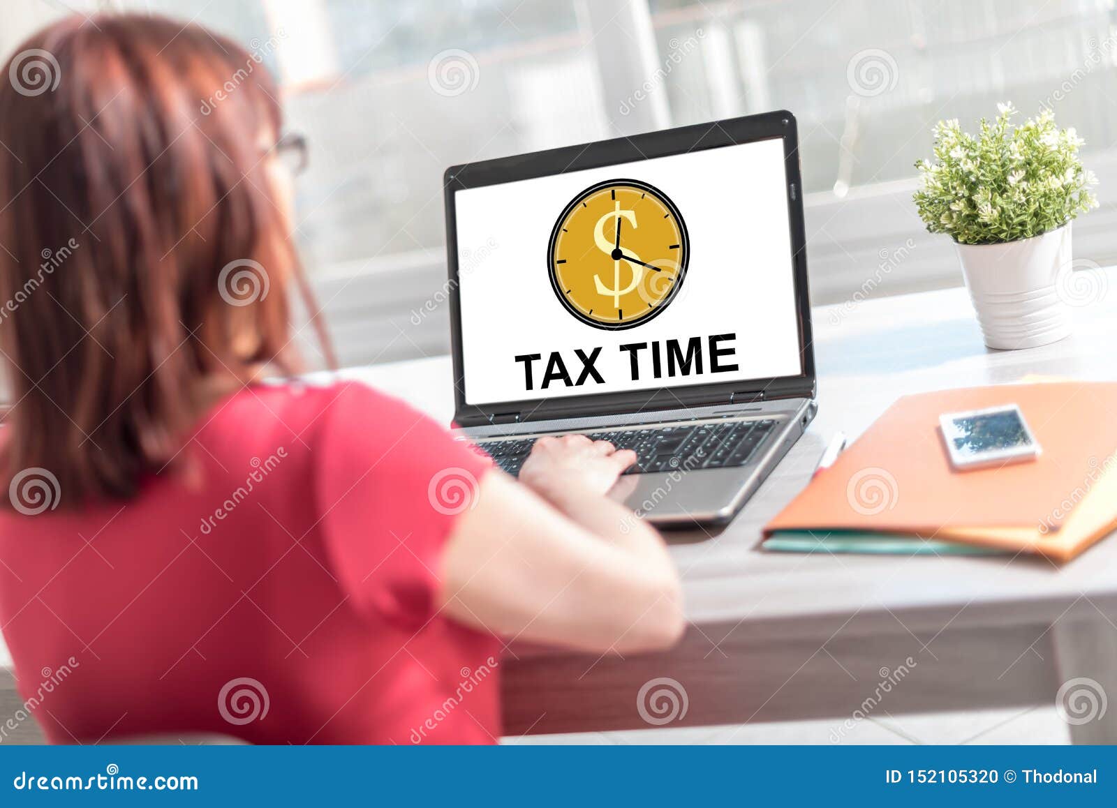 Tax Time Concept on a Laptop Screen Stock Photo Image of payment