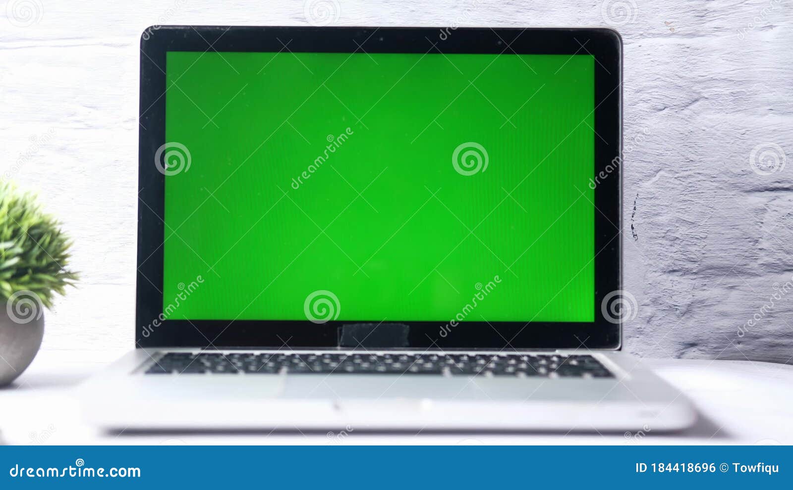Laptop Screen with Green Display Isolated on White. Stock Footage