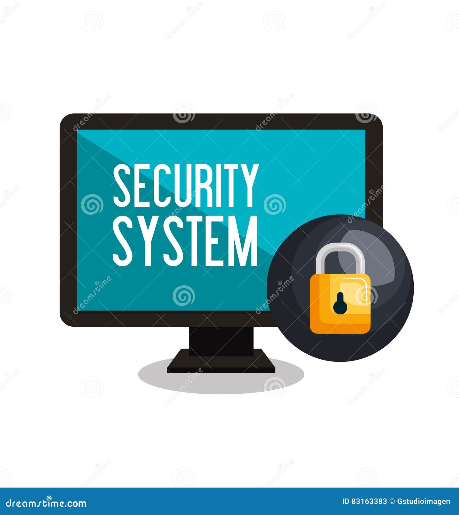Laptop Security Laptop System Stock Illustration Illustration of