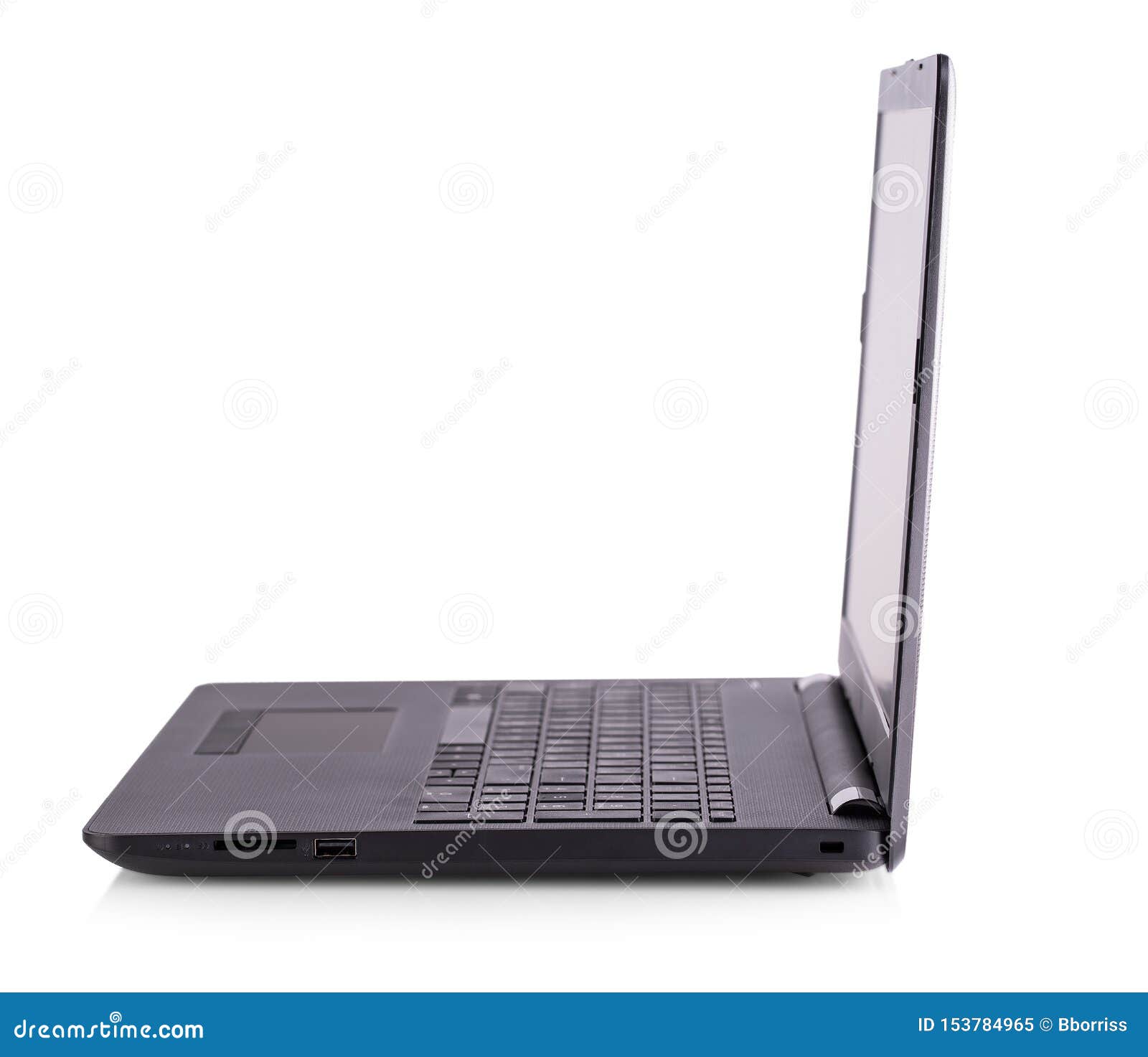 The Laptop Sideways. Isolated on White Background Stock Image Image