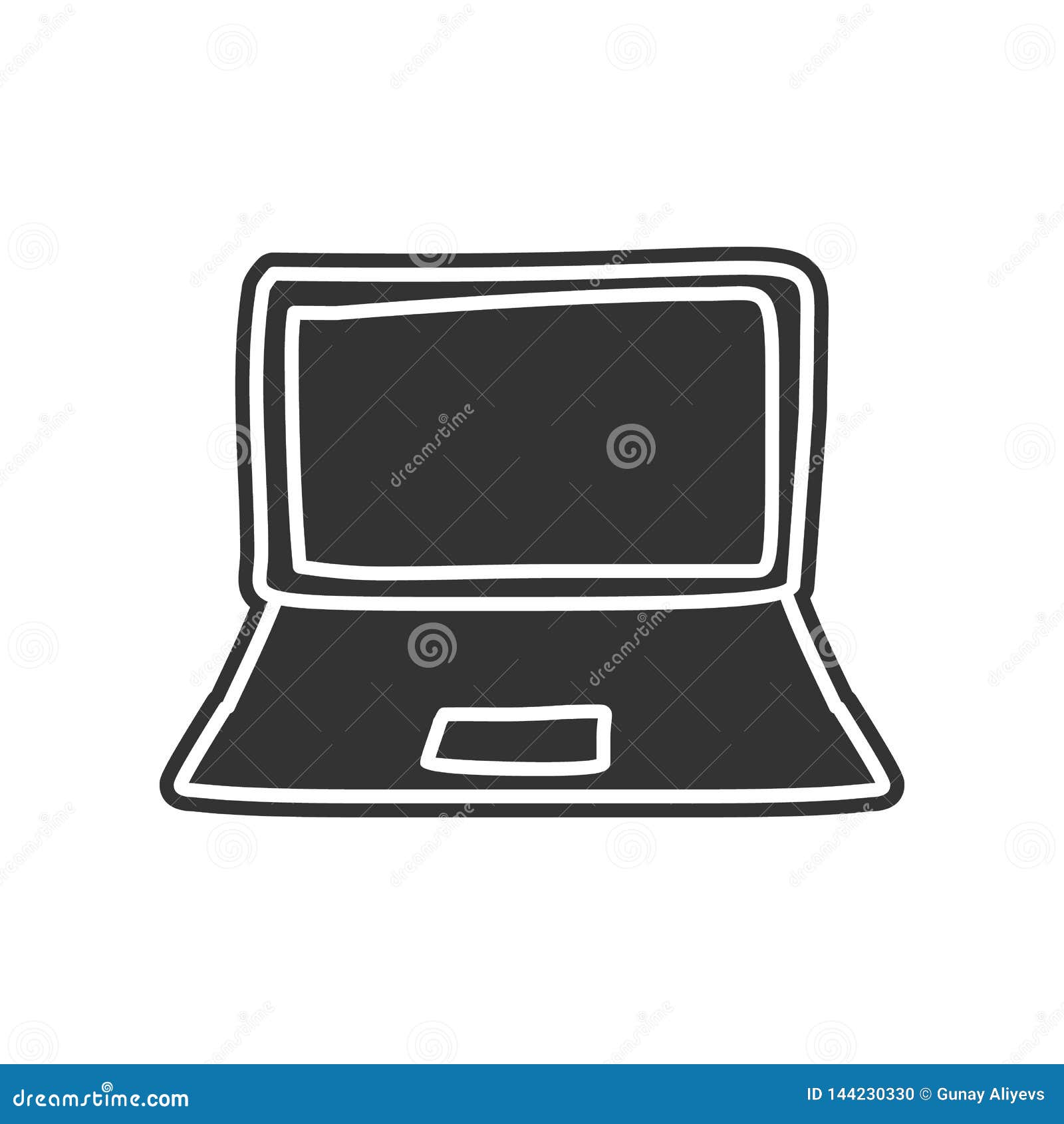 A Laptop Sketch Icon. Element of Education for Mobile Concept and Web Apps  Icon Stock Illustration - Illustration of business, vector: 144230330, image size:1600x1690