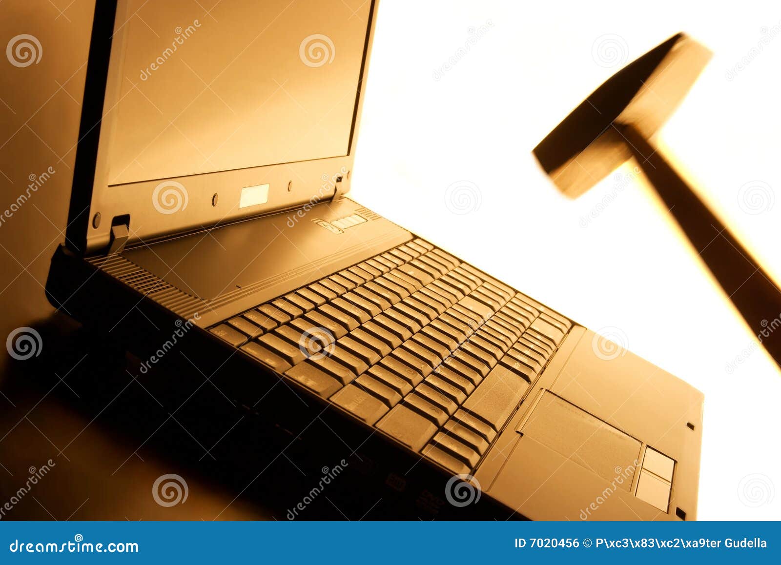 Laptop Smash Stock Photo