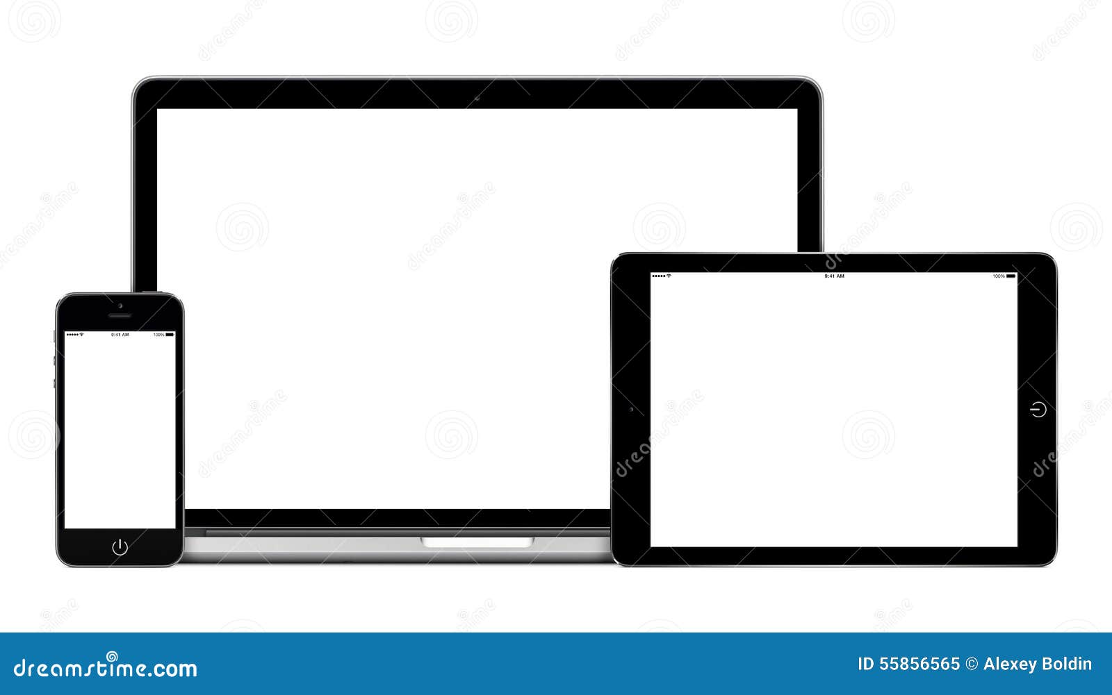 laptop tablet pc computer and mobile smartphone with blank scree