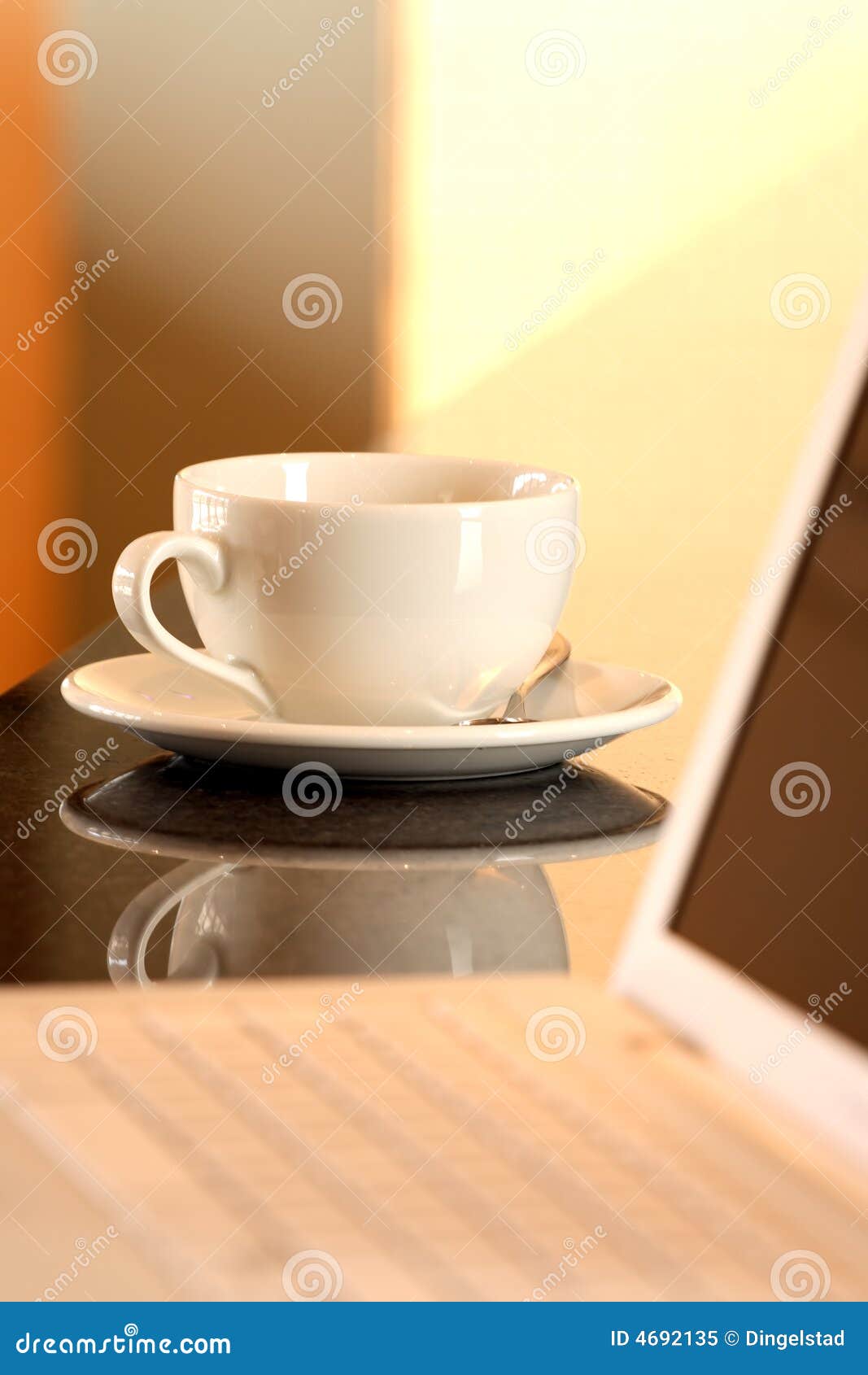 Laptop and tea cup stock image. Image of commerce, digital 4692135