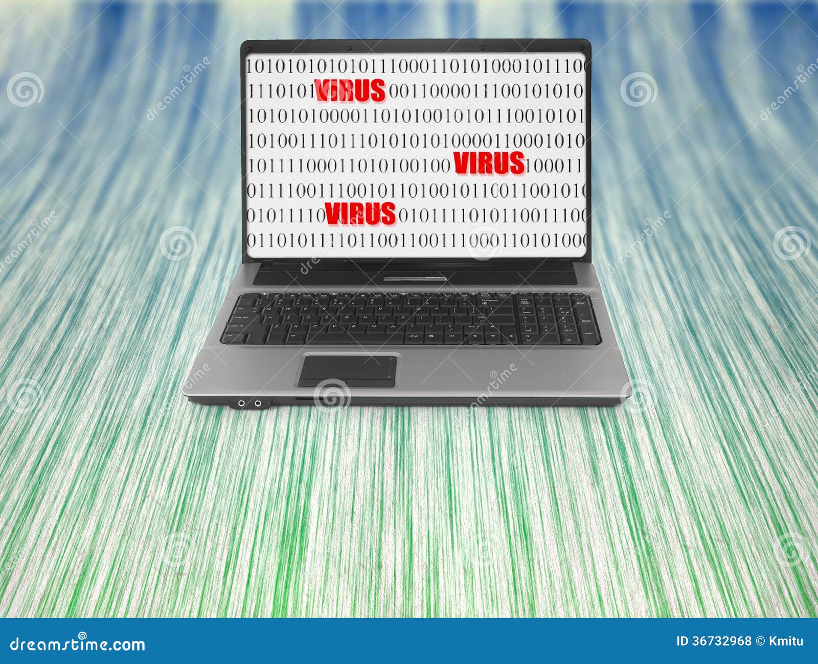 Laptop with virus screen stock photo. Image of infected 36732968