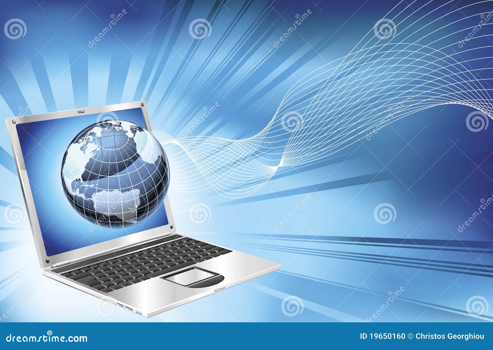 Laptop Word Map Globe Business Background Stock Vector Image Royalty