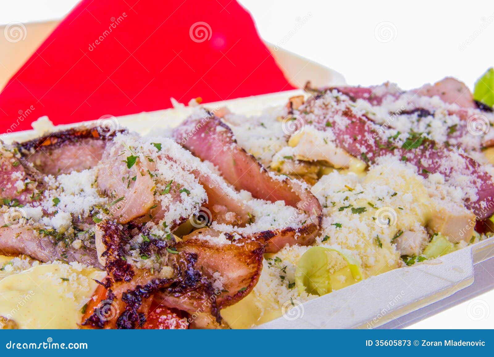 Lard Avec Le Parmesan Et La Mayonnaise Image stock Image du savoureux