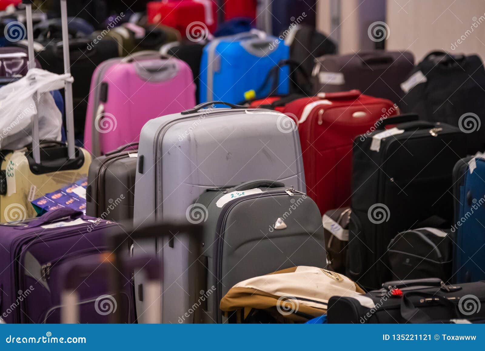 Large Large Amount of Lost Baggage Stock Image Image of baggage, trip 135221121